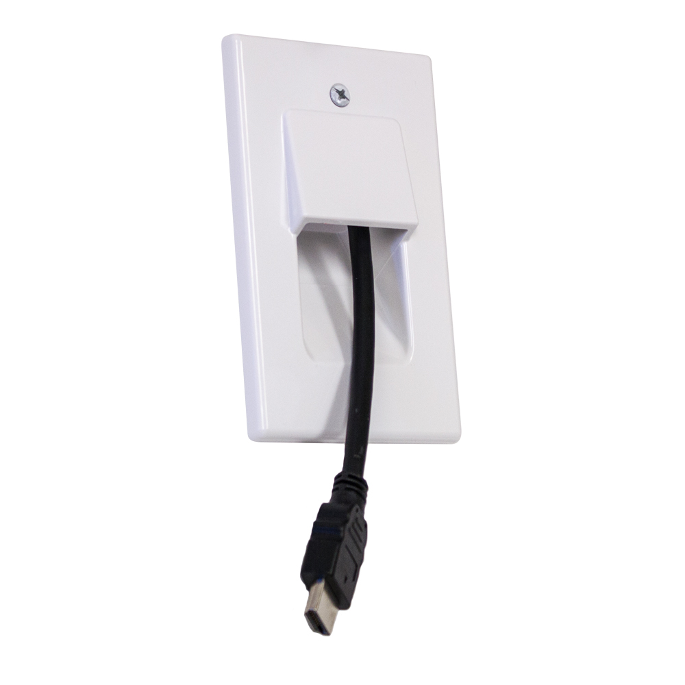 5 X 1Gang Recessed Low Voltage Cable Management Wall Face Plate White